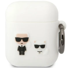 Чехол Karl Lagerfeld Silicone Karl & Choupette для Airpods 2/1 White (KLACA2SILKCW)