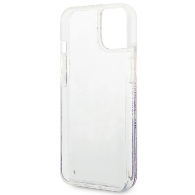 Чохол Guess Flower Liquid Glitter для iPhone 14 Plus Purple (GUHCP14MLFLSU)