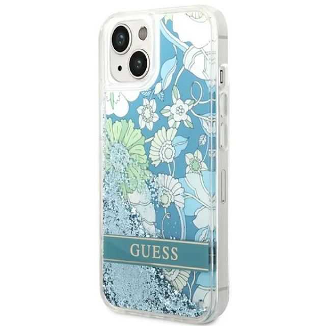 Чохол Guess Flower Liquid Glitter для iPhone 14 Plus Green (GUHCP14MLFLSN)