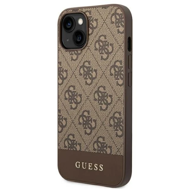 Чохол Guess 4G Stripe Collection для iPhone 14 Plus Brown (GUHCP14MG4GLBR)