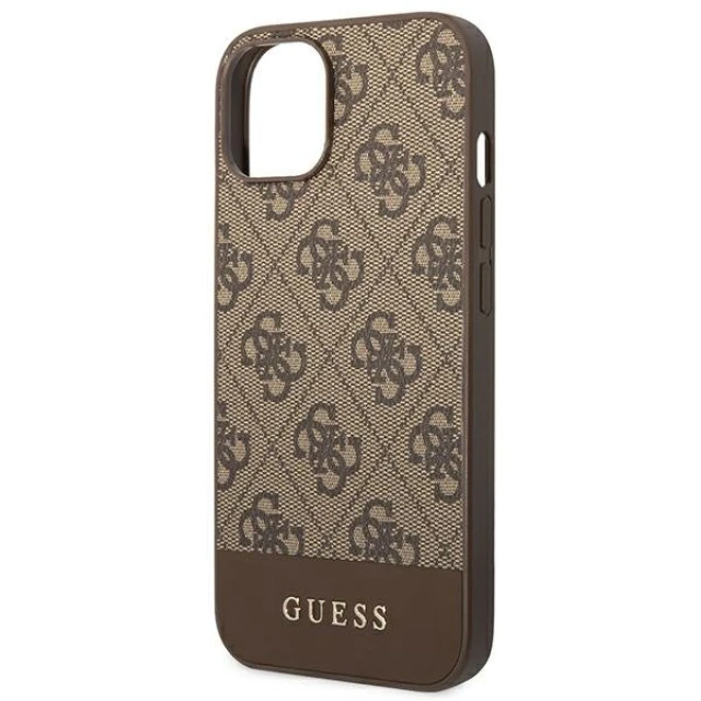 Чохол Guess 4G Stripe Collection для iPhone 14 Plus Brown (GUHCP14MG4GLBR)
