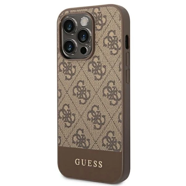 Чехол Guess 4G Stripe Collection для iPhone 14 Pro Brown (GUHCP14LG4GLBR)