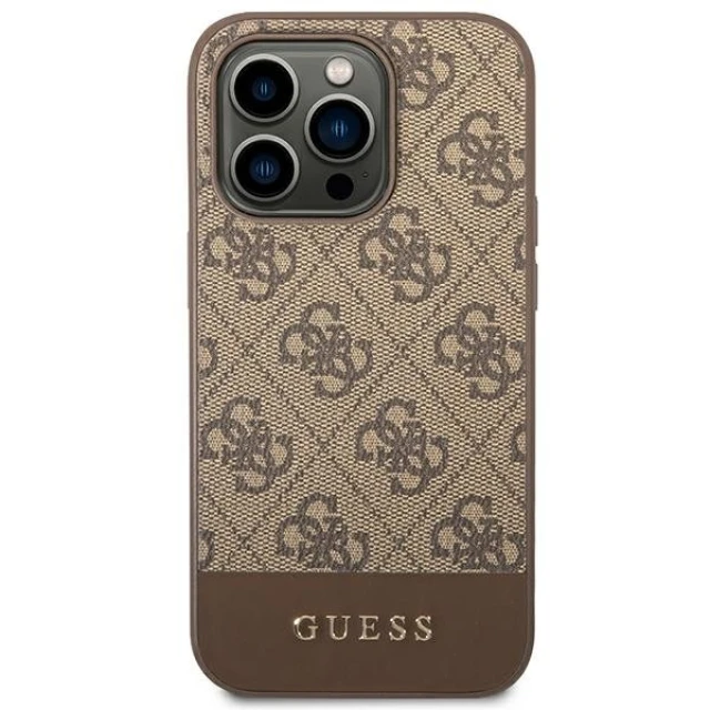 Чехол Guess 4G Stripe Collection для iPhone 14 Pro Brown (GUHCP14LG4GLBR)