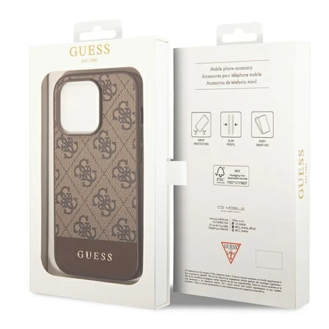 Чехол Guess 4G Stripe Collection для iPhone 14 Pro Brown (GUHCP14LG4GLBR)