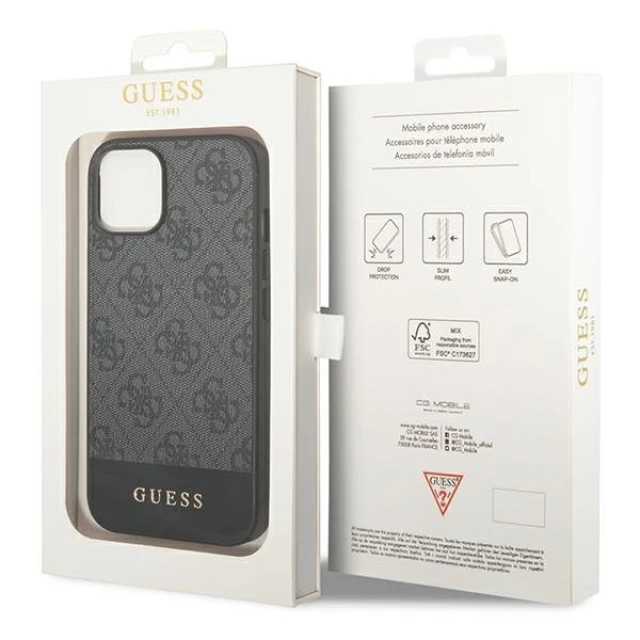 Чохол Guess 4G Stripe Collection для iPhone 14 Plus Gray (GUHCP14MG4GLGR)
