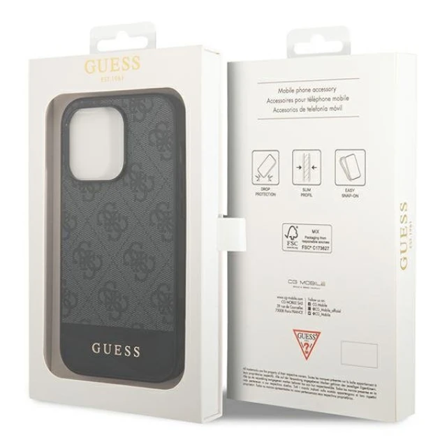 Чохол Guess 4G Stripe Collection для iPhone 14 Pro Gray (GUHCP14LG4GLGR)