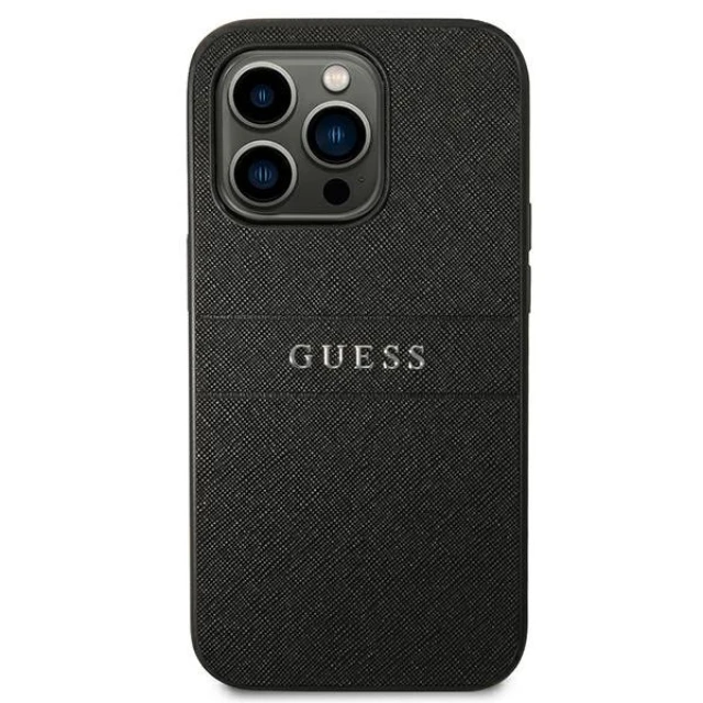 Чохол Guess Saffiano Strap для iPhone 14 Pro Black (GUHCP14LPSASBBK)