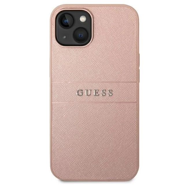Чохол Guess Saffiano Strap для iPhone 14 Plus Pink (GUHCP14MPSASBPI)