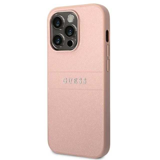 Чохол Guess Saffiano Strap для iPhone 14 Pro Max Pink (GUHCP14XPSASBPI)