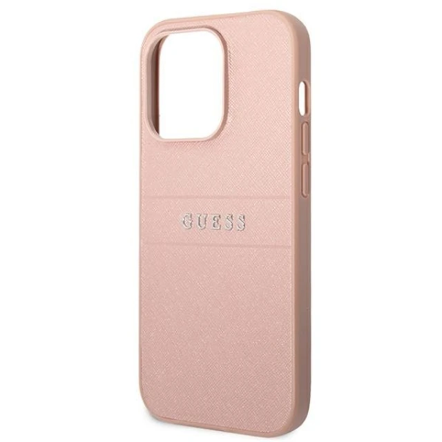 Чохол Guess Saffiano Strap для iPhone 14 Pro Max Pink (GUHCP14XPSASBPI)