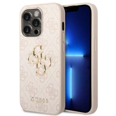 Чохол Guess 4G Big Metal Logo для iPhone 14 Pro Pink (GUHCP14L4GMGPI)
