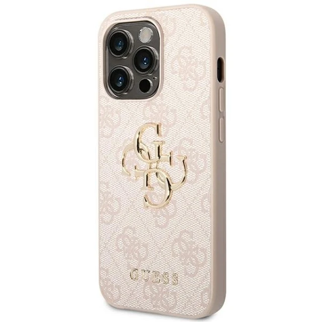 Чохол Guess 4G Big Metal Logo для iPhone 14 Pro Pink (GUHCP14L4GMGPI)