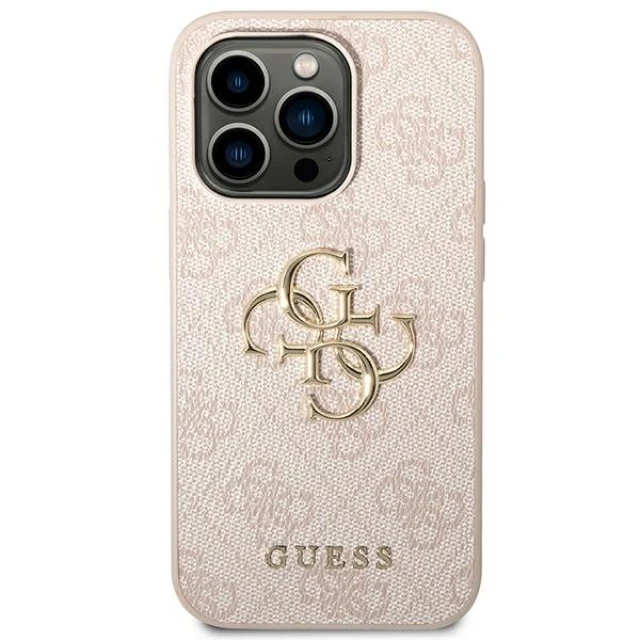 Чохол Guess 4G Big Metal Logo для iPhone 14 Pro Pink (GUHCP14L4GMGPI)