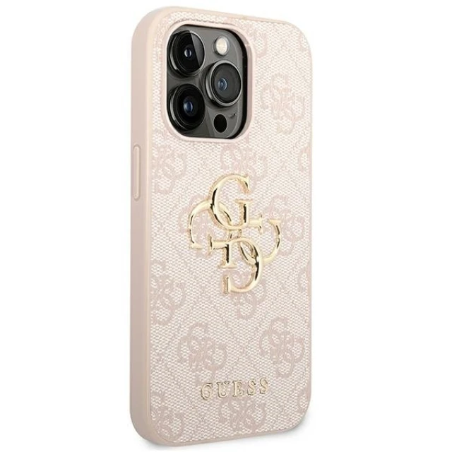 Чохол Guess 4G Big Metal Logo для iPhone 14 Pro Pink (GUHCP14L4GMGPI)