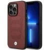 Чехол BMW для iPhone 14 Pro Leather Seats Pattern Burgundy with MagSafe (BMHMP14L22RPSR)