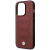 Чохол BMW для iPhone 14 Pro Max Leather Seats Pattern Burgundy with MagSafe (BMHMP14X22RPSR)