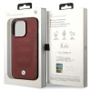 Чохол BMW для iPhone 14 Pro Max Leather Seats Pattern Burgundy with MagSafe (BMHMP14X22RPSR)