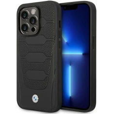 Чехол BMW для iPhone 14 Pro Leather Seats Pattern Black with MagSafe (BMHMP14L22RPSK)