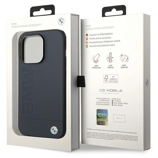 Чохол BMW для iPhone 14 Pro Max Signature Logo Imprint Navy with MagSafe (BMHMP14XSLLNA)