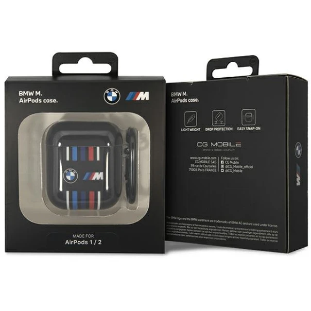 Чохол для навушників BMW Multiple Colored Lines для AirPods 1 | 2 Black (BMA222SWTK)