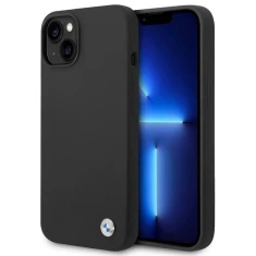 Чохол BMW для iPhone 14 | 13 Silicone Metal Logo Black (BMHCP14SSILBK)