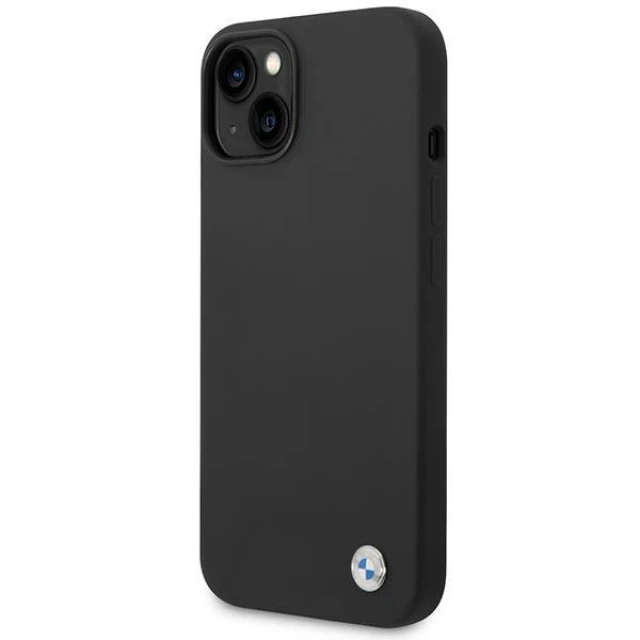Чохол BMW для iPhone 14 | 13 Silicone Metal Logo Black (BMHCP14SSILBK)