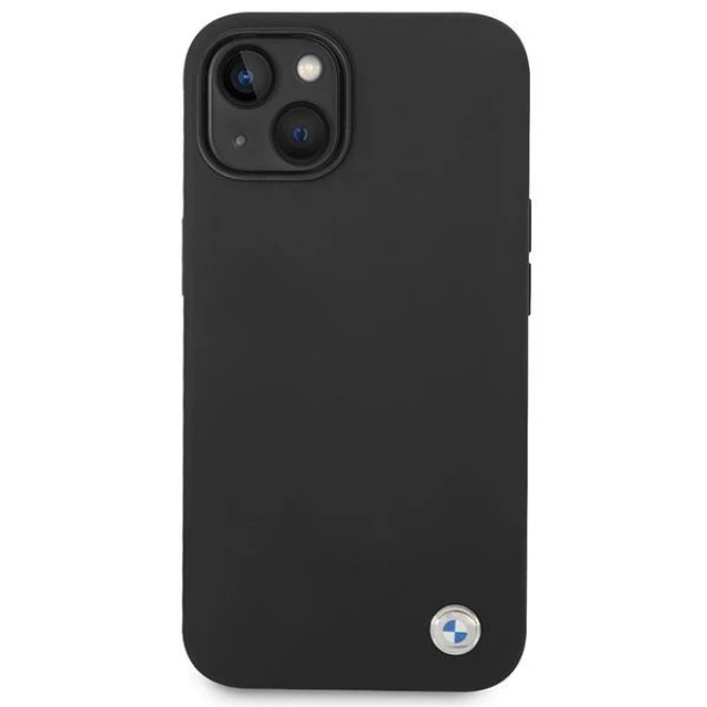 Чохол BMW для iPhone 14 | 13 Silicone Metal Logo Black (BMHCP14SSILBK)