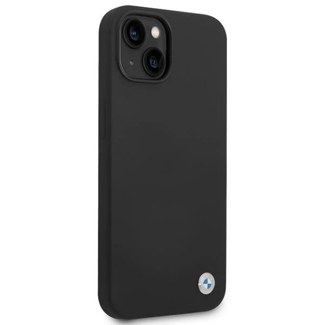 Чохол BMW для iPhone 14 | 13 Silicone Metal Logo Black (BMHCP14SSILBK)