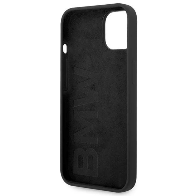 Чохол BMW для iPhone 14 | 13 Silicone Metal Logo Black (BMHCP14SSILBK)