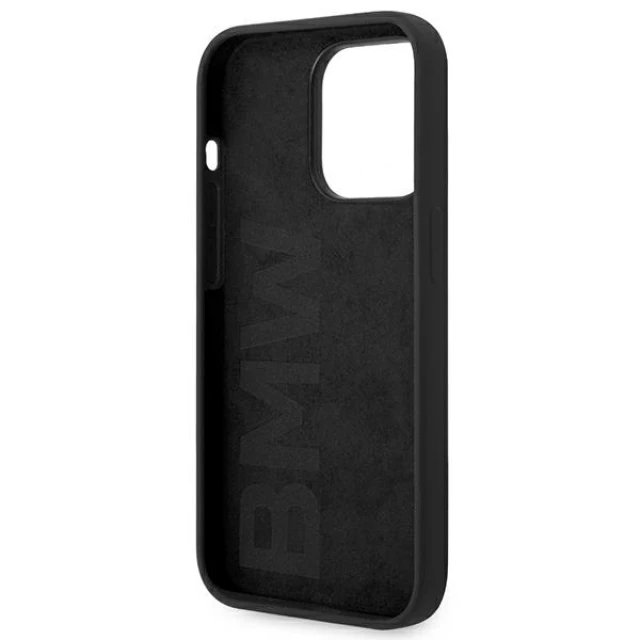 Чохол BMW для iPhone 14 Pro Silicone Metal Logo Black (BMHCP14LSILBK)