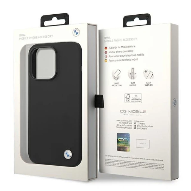 Чохол BMW Silicone Metal Logo для iPhone 14 Pro Max Black (BMW000504-0)