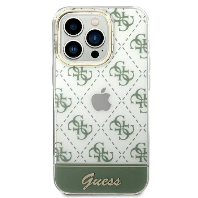 Чехол Guess 4G Pattern Script для iPhone 14 Pro Max Khaki (GUHCP14XHG4MHA)