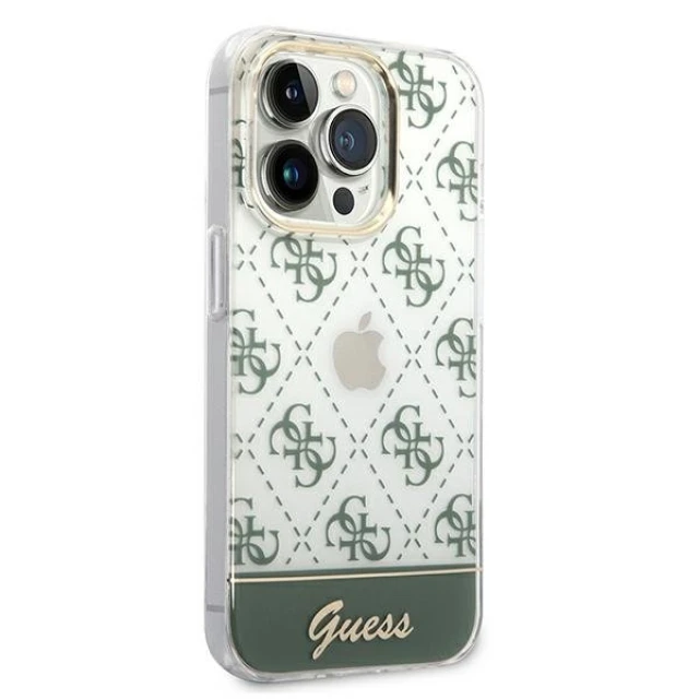 Чехол Guess 4G Pattern Script для iPhone 14 Pro Max Khaki (GUHCP14XHG4MHA)