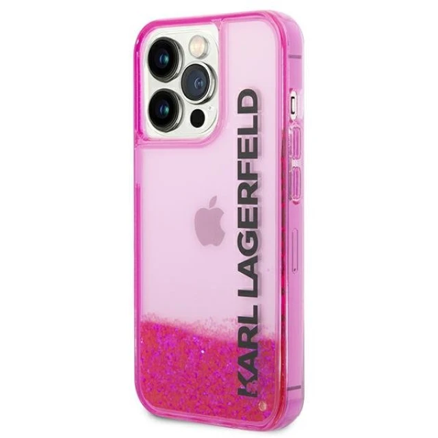 Чехол Karl Lagerfeld Liquid Glitter Elong для iPhone 14 Pro Pink (KLHCP14LLCKVF)
