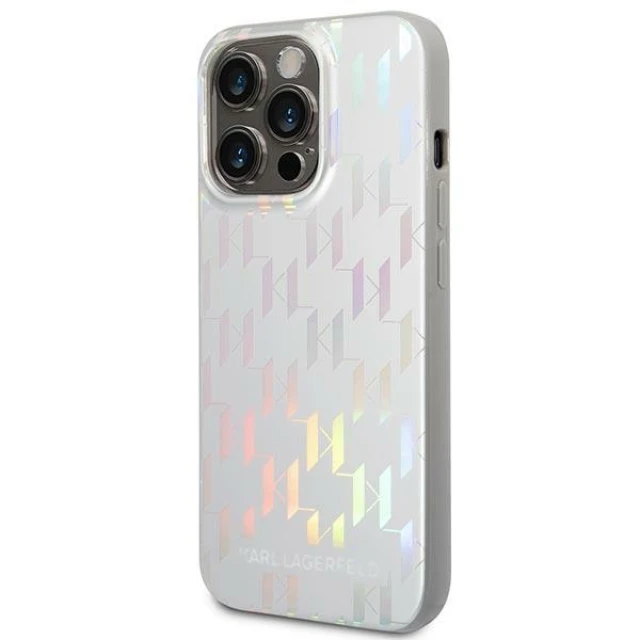 Чохол Karl Lagerfeld Monogram Iridescent для iPhone 14 Pro Max Silver (KLHCP14XLGMMSV3)