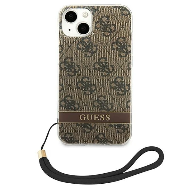 Чохол Guess 4G Print Strap для iPhone 14 Plus Brown (GUOHCP14MH4STW)