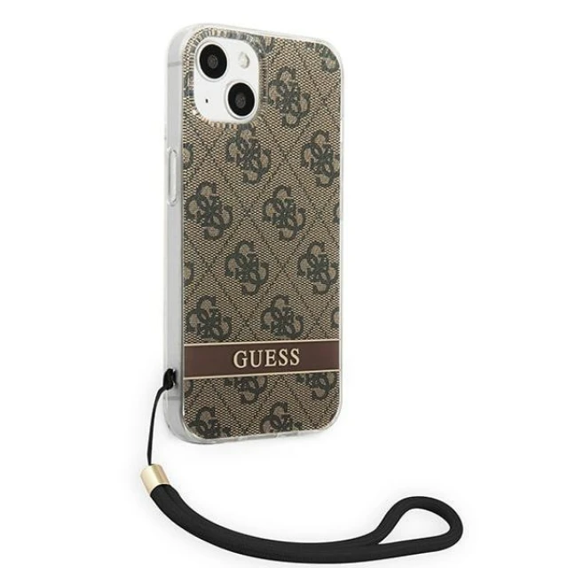 Чохол Guess 4G Print Strap для iPhone 14 Plus Brown (GUOHCP14MH4STW)