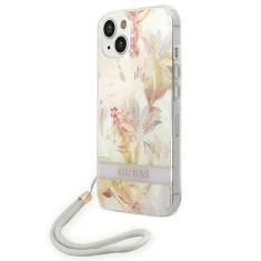 Чохол Guess Flower Strap для iPhone 14 Plus Purple (GUOHCP14MHFLSU)