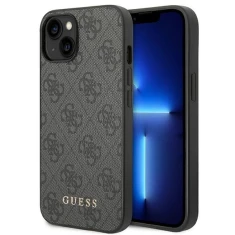 Чохол Guess 4G Metal Gold Logo для iPhone 14 | 13 Gray (GUHCP14SG4GFGR)