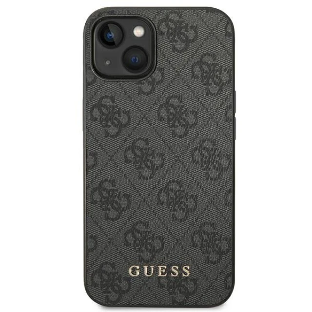 Чехол Guess 4G Metal Gold Logo для iPhone 14 | 13 Gray (GUHCP14SG4GFGR)