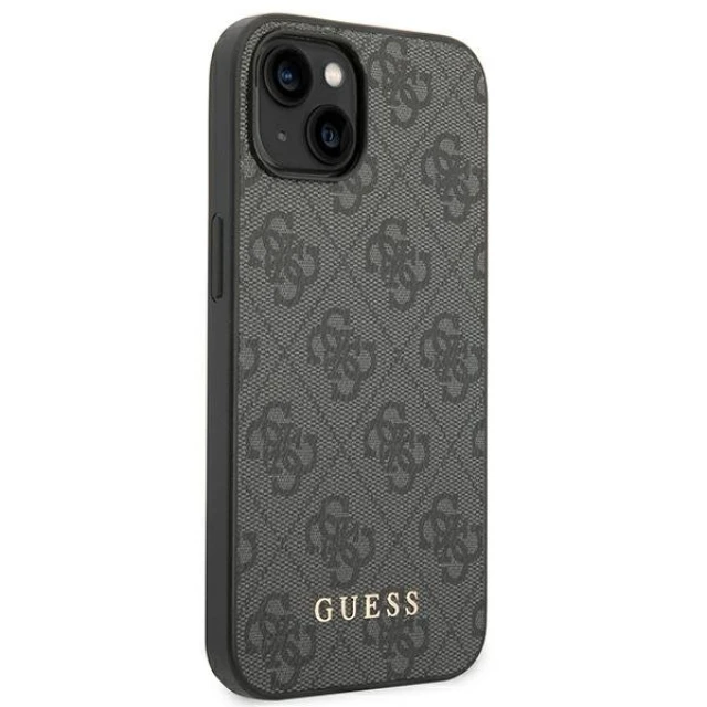 Чехол Guess 4G Metal Gold Logo для iPhone 14 | 13 Gray (GUHCP14SG4GFGR)