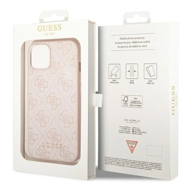 Чохол Guess 4G Metal Gold Logo для iPhone 14 Plus Pink (GUHCP14MG4GFPI)