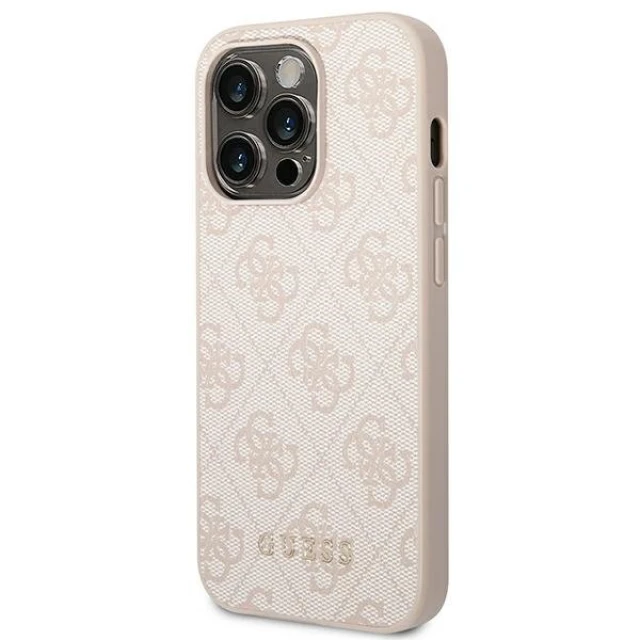 Чохол Guess 4G Metal Gold Logo для iPhone 14 Pro Pink (GUHCP14LG4GFPI)