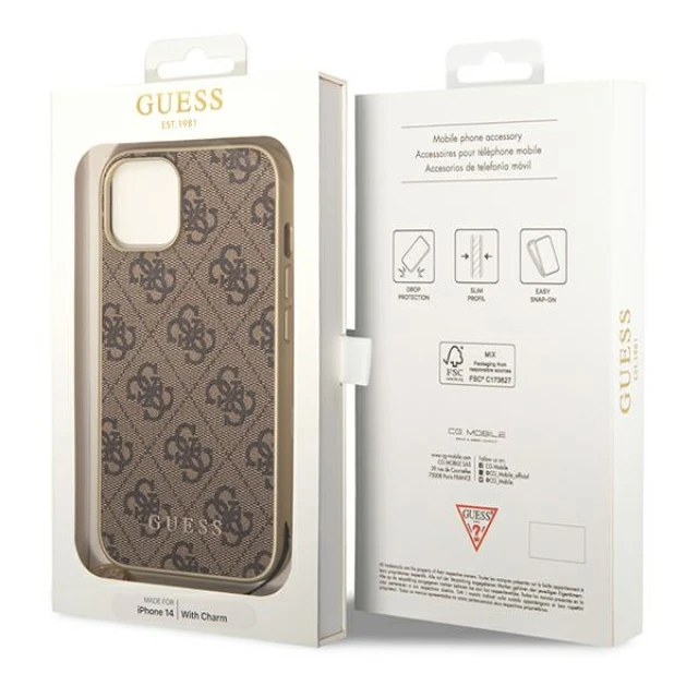 Чохол Guess 4G Charms Collection для iPhone 14 Plus Brown (GUHCP14MGF4GBR)