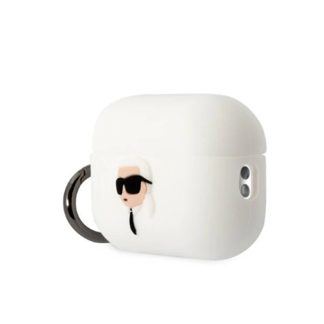 Чехол Karl Lagerfeld Silicone Karl Head 3D для AirPods Pro 2 White (KLAP2RUNIKH)