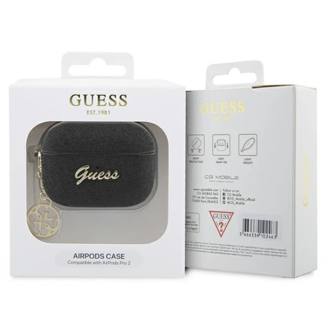 Чохол Guess Glitter Flake 4G Charm для AirPods Pro 2 Black (GUAP2GLGSHK)
