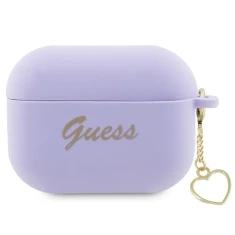 Чехол Guess Silicone Charm Heart Collection для AirPods Pro 2 Purple (GUAP2LSCHSU)