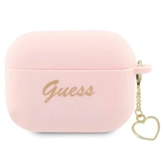 Чехол Guess Silicone Charm Heart Collection для AirPods Pro 2 Pink (GUAP2LSCHSP)