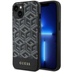 Чохол Guess GCube Stripes для iPhone 14 | 13 Black with MagSafe (GUHMP14SHGCFSEK)