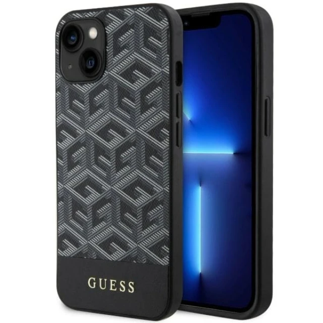 Чохол Guess GCube Stripes для iPhone 14 | 13 Black with MagSafe (GUHMP14SHGCFSEK)